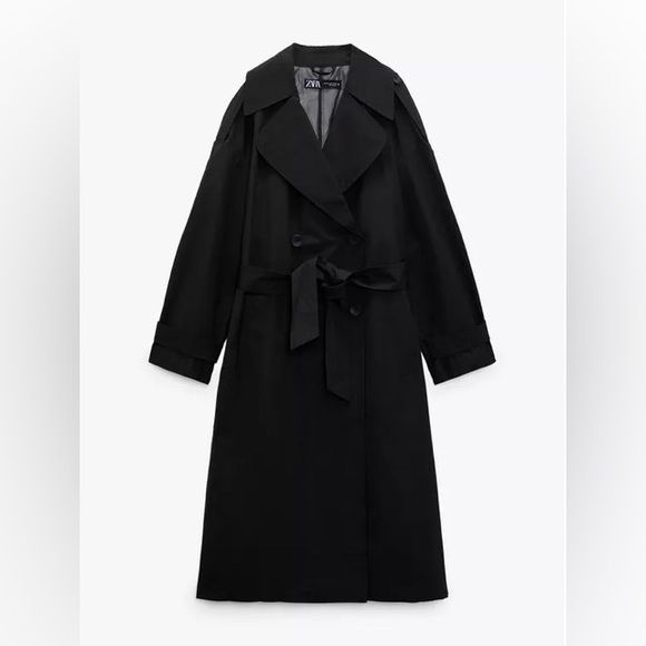 Zara Jackets & Blazers - Zara Women's Belted Black Trench Coat Size M